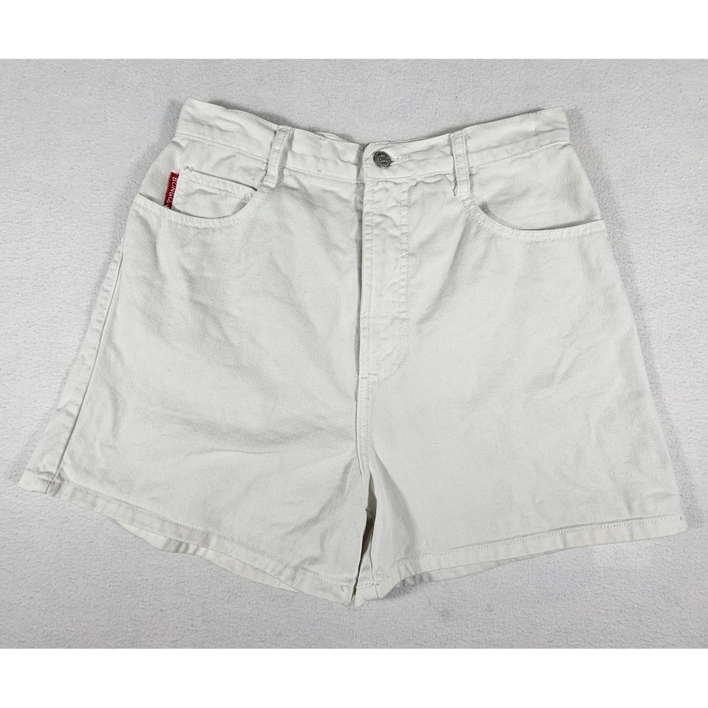 Vintage Bongo Gene Montesano White Denim Shorts High Waisted Made in USA Size 11